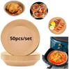 50pcs/set Air Fryer Disposable Paper Parchment Wood Pulp Steamer Cheesecake Air Fryer Accessories Baking Paper For Air Fryer