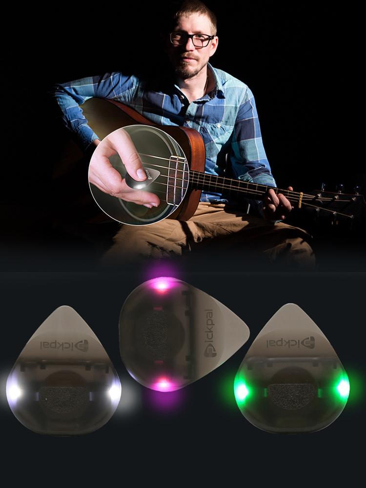 Electric Guitar Picks with High-Sensitivity LED Light Musical Instrument Glowing Plectrum Non-Slip for Bass Electric Guitarists