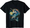 Vintage Unicorn Night Sky Wilderness Forest Moon Waterfall Unisex T-Shirt