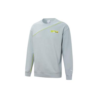 Letter Logo Decorative Crew Neck Long Sleeve Sweatshirt Men Sweatshirt Blue 532594-71