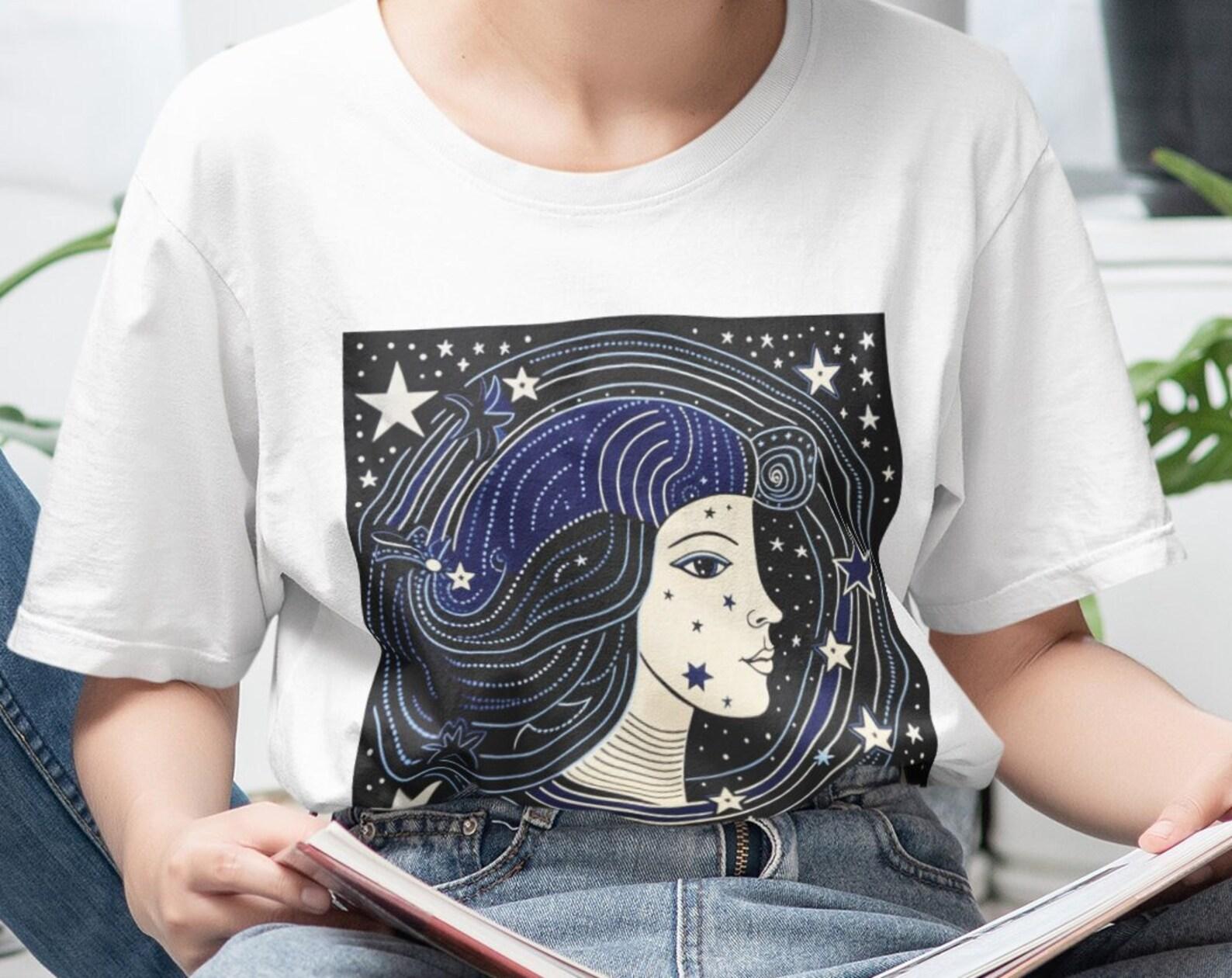 Esoteric Art T-Shirt: Starry Astrology Design 3XL