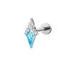 Titanium Alloy Rhombus Zirconium Ear, Lip, and Tongue Piercing Studs