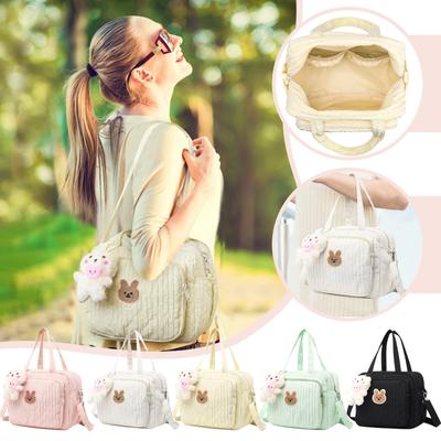Cute Cartoon Mom Baby Diaper Bag, Insulated Mommy Shoulder Bag, Portable Diaper Bag Lightweight Fashion Travel Tote