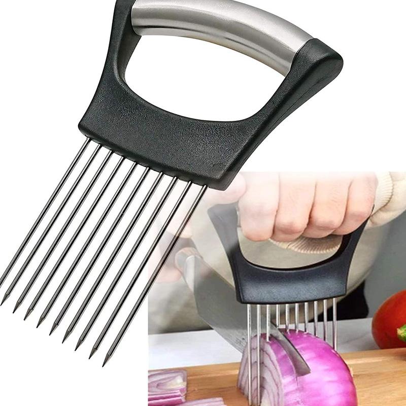 Tomatoes and Other Vegetables KItchen Utensils Stainless Steel Onion Holder for Slicing Slicer Holder Cutter for Slicing