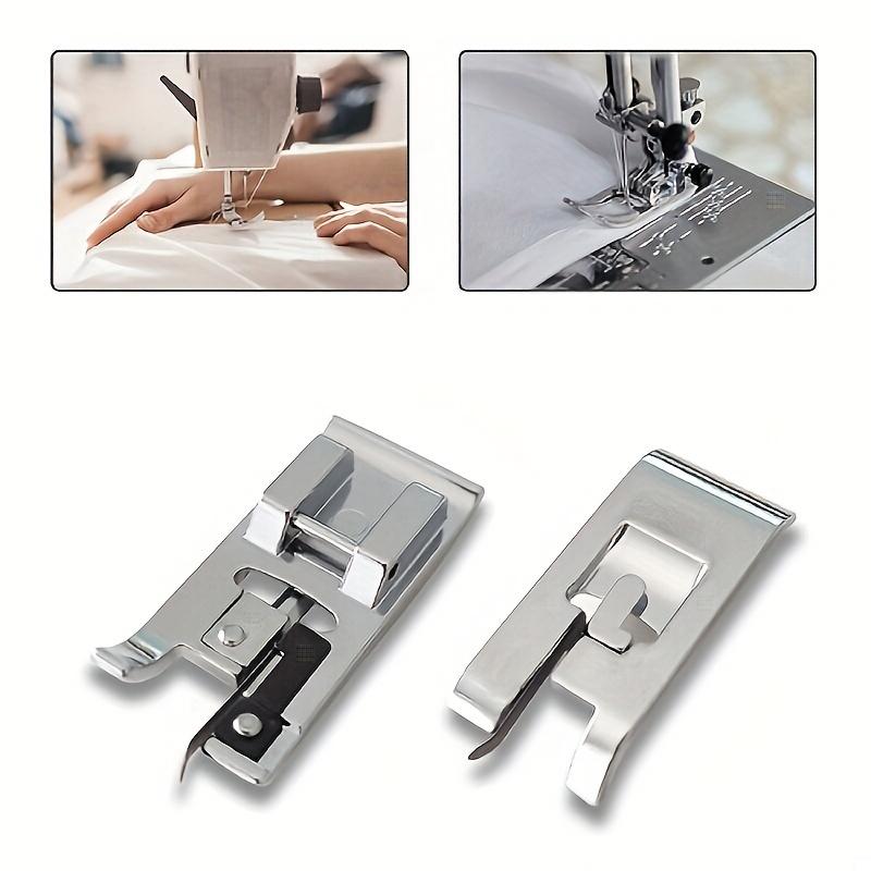 Overlock Overedge Overcasting Sewing Machine Presser Rolled Hem Foot Tool For Low Shank Snap-On Singer, Brother Yj222-2