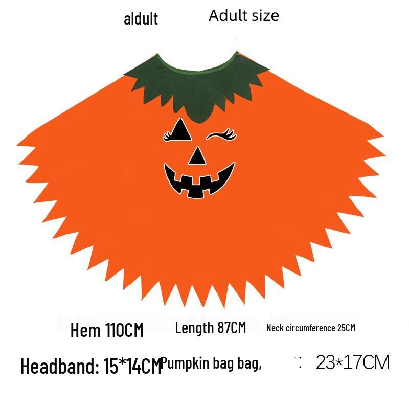Adult Halloween Pumpkin Cape Costume Set