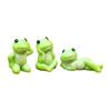 Set of 3 Frogs Desk Decors Mini Resin Figurines with Playful Poses for Monitor Top Shelves Entryway Tables Styling or Car Dashboard Display