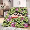 Shinchan Anime Print Blanket Warm Comfortable Flannel Blanket Suitable for Bedrooms, Sofas, Beds, Chairs, Picnics, Travel