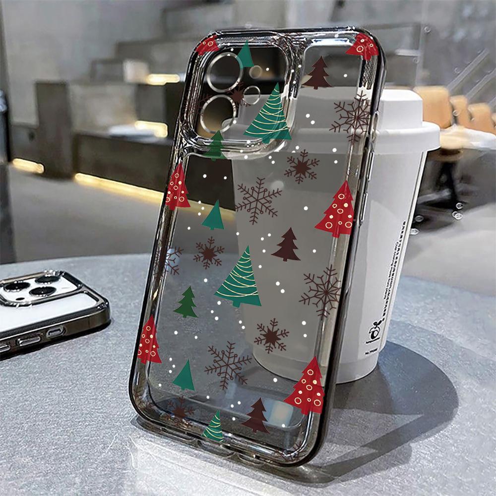 Silicon Christmas Phone Case For iPhone 14 Pro Max Funda iPhone 11 16 15 13 12 XR X XS 7 8 Plus SE 16promax 15promax Clear Cover