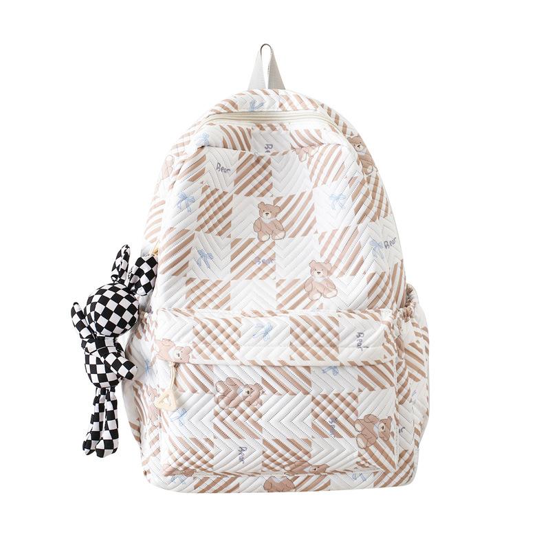 Schoolbag cute student backpack female, new ins simple large capacity nylon backpack fashion leisure commuter bag
