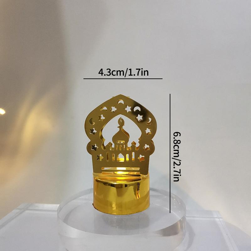 Electronic Ramadan Candle Lantern  Muslim Ramadan Lantern Table Decorations Eid Mubarak Desk Accessories Ramadan Party Gifts