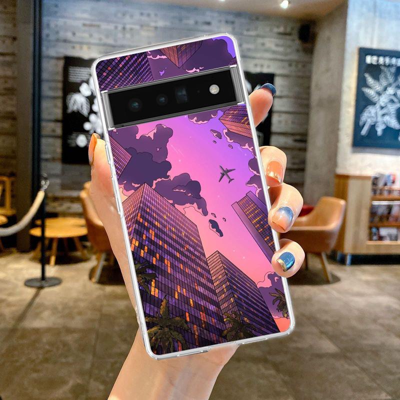 INS Korean Sunset Scenery Phone Case For Google Pixel 8 7 6 Pro Soft Shell For Pixel 6A 5 4 5A 4A 3A XL 5G Silicone Clear Cover