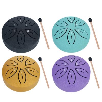 3 Inches 6 Notes Rain Drum for Outside Mini Handpan Drum Percussion Musical Instruments for Yoga Meditation