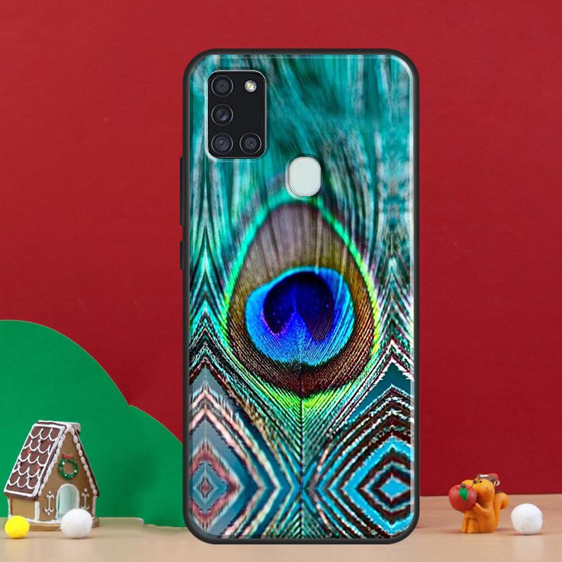 Bird Peacock Feather Case For Samsung Galaxy A54 A34 A14 A52 A32 A12 A22 A51 A71 A50 A13 A33 A53 A52S Phone Cover