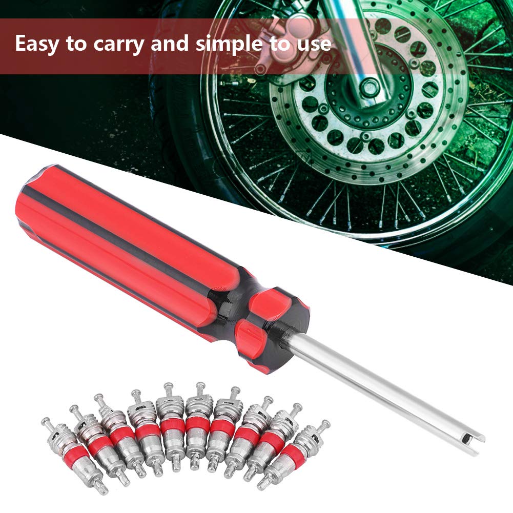 10pcs Tire Repair Tool Set Bug Critter Driver Tire Valve Core Single Head Valve