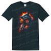 Furious Blue Wolf Animal Graphic T Shirt Art Fire Claw Roar Fury Tee