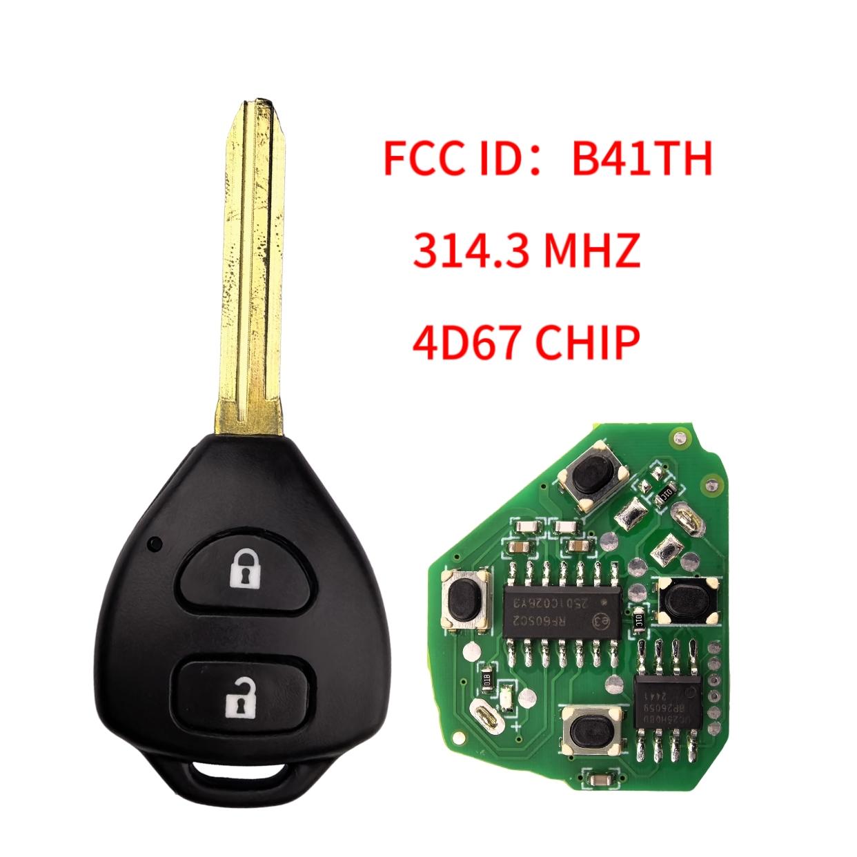 Jingxin 2/3/4Button 314/433Mhz 4D67/G Chip Remote Car Key For Toyota Hiace Yaris Hilux Vigo Innova Corolla RAV4 FCC:B41TA B41TH 2BT-B41TH-4D67-314