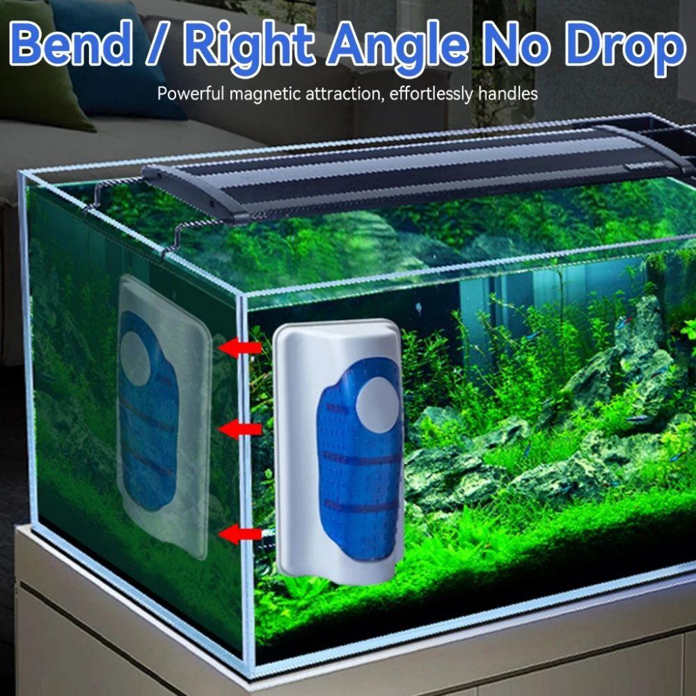 Doppelseitiger Aquarium-Algenkratzer Ergonomischer Griff Aquarienreiniger Fischtank Wischbürste Glas