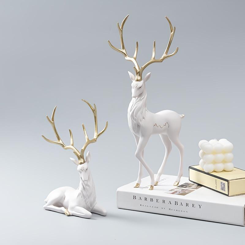High End Deer Statue Reindeer Figurines Resin Sculpture For Living Room Luxury Home Decoration Nordic Tabletop Ornaments New