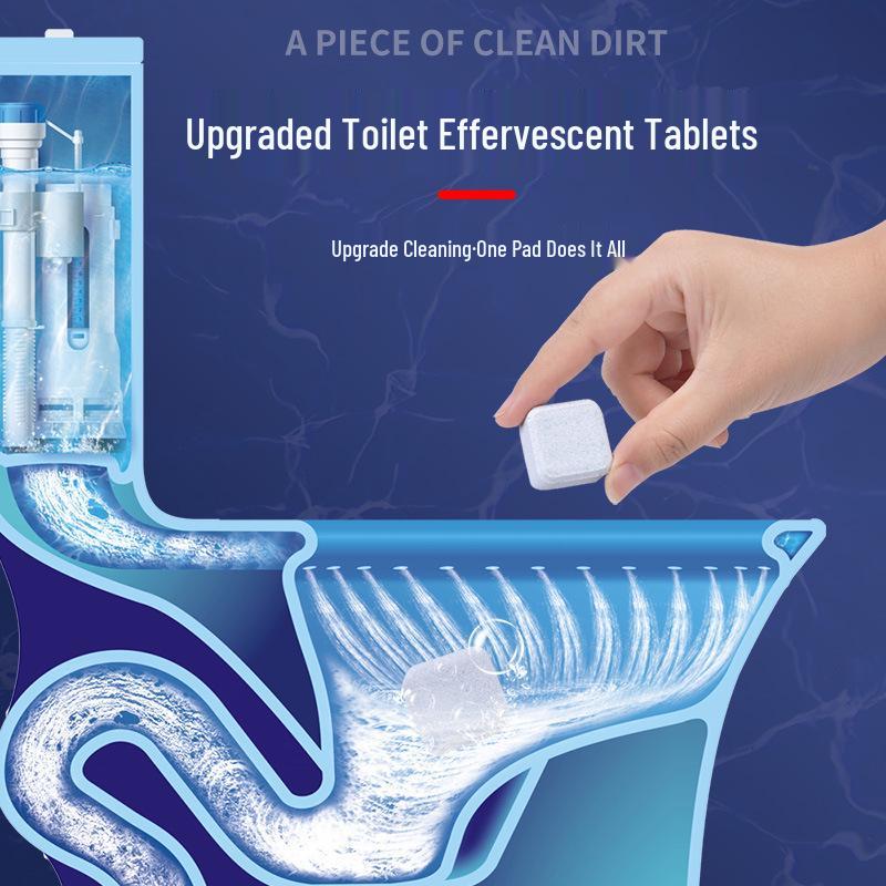 Effervescent Toilet Cleaner Tablets - Removes Urine Stains, Scale, and Odors with Anti-Yellowing and Deodorant Properties