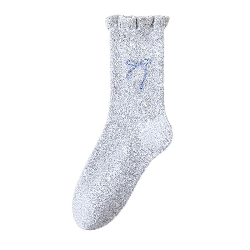 Winter and Autumn Thick and Warm Half-Size Fleece Women's Non-Loose-Material Mid-Calf Stockings Postpartum At-home Maternity Stockings