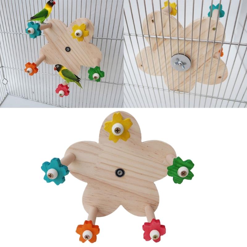 Pet Budgies Cage Feeder Toy for Multiple Birds Rotating Training Colorful Wheel for Small Size Birds for Cage Decoration