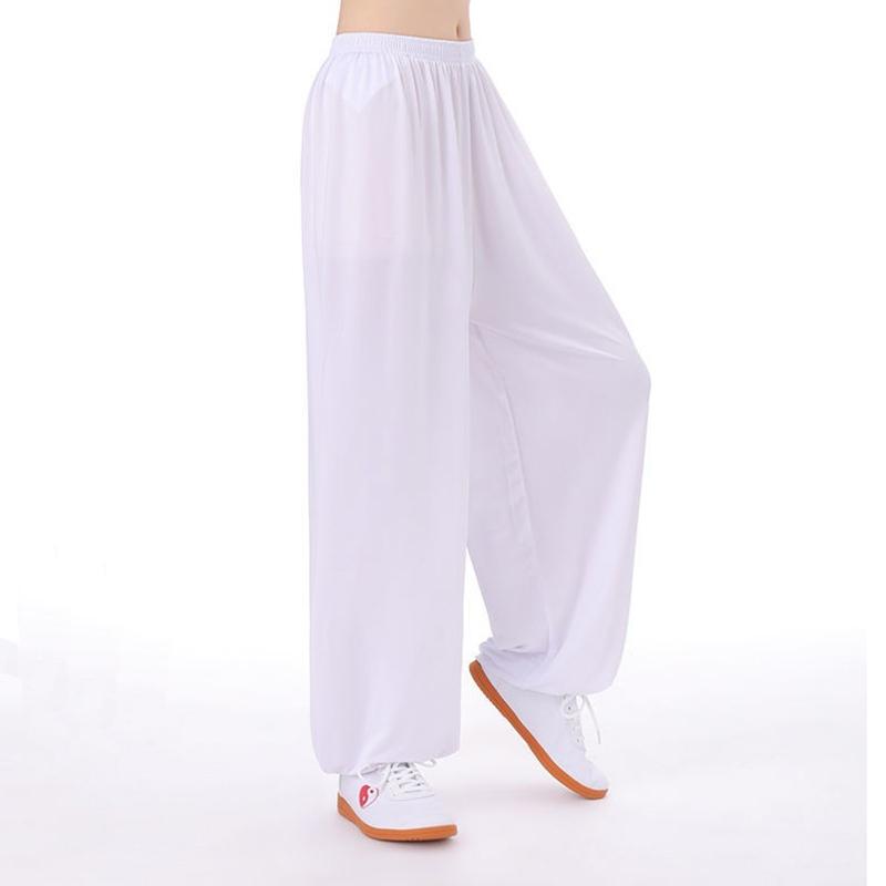 Unisex Tai Chi Hose Eisseide Tai Chi Kleidung Hose Morgengymnastik Sommer Übergröße lockere Pumphose Übungshose Kampfsport