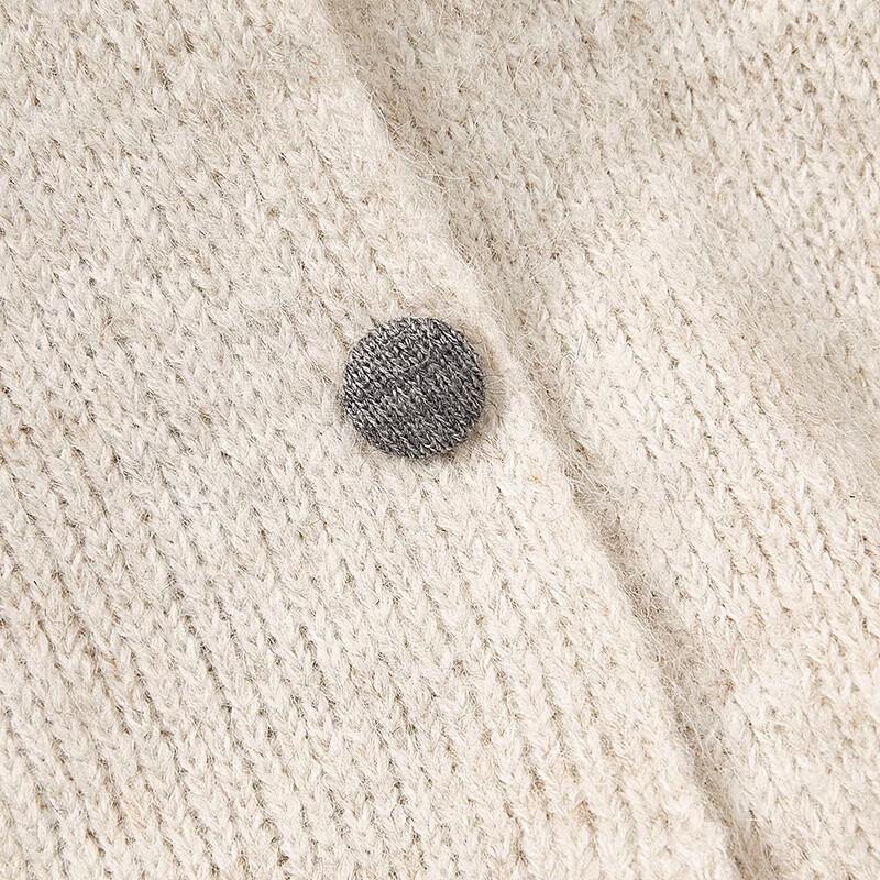 Women's Wool Blend Colorblock Lapel Cardigan