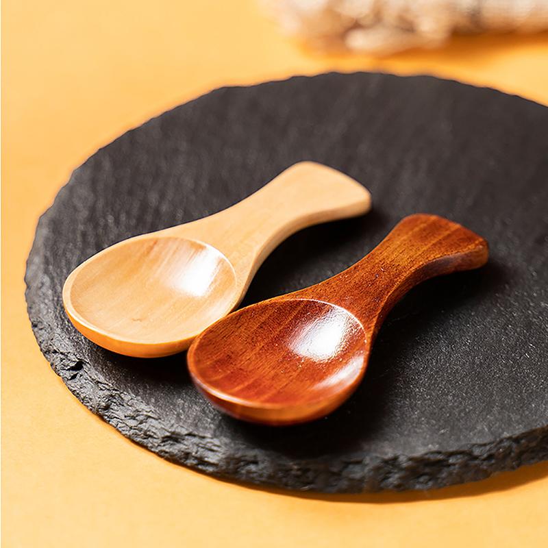 1Pc Short Handle Small Wooden Spoons Tea Honey Coffee Kitchen Spice Condiment Salt Sugar Durable Mini Baby Spoon Accessories