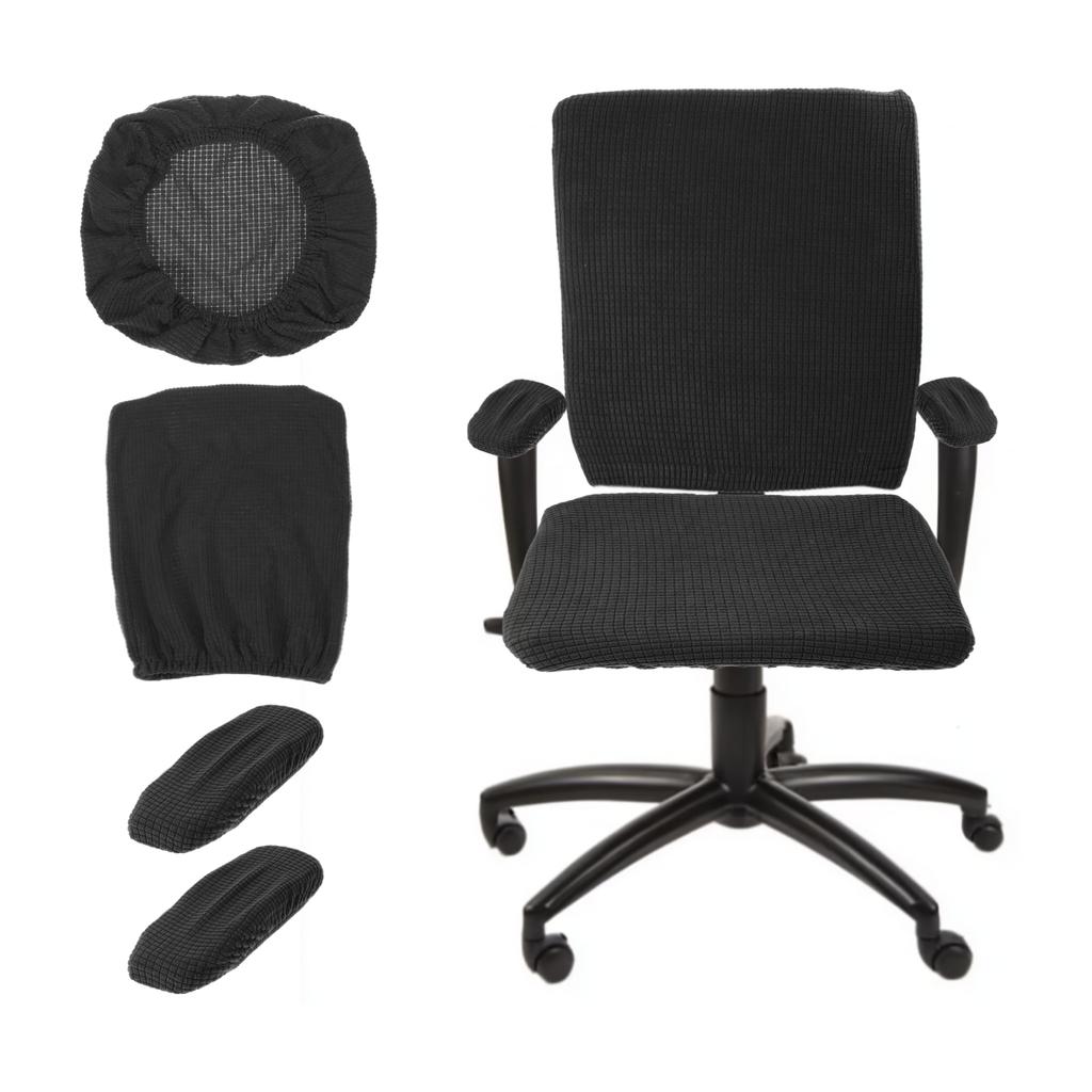 Gaming Chair Covers With Armrest Cover Set Stretch Computer Chair Cover Set Office Seat Cover for Rotating Chair Desk Chairs