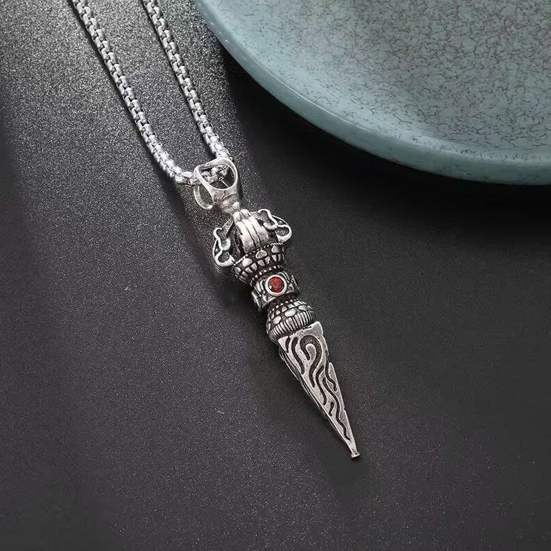 Demon Suppressing Pestle Sweater Necklace Men'S And Women'S Personality Hip Hop Trend Street Dazzling Long Sweater Chain Accessories