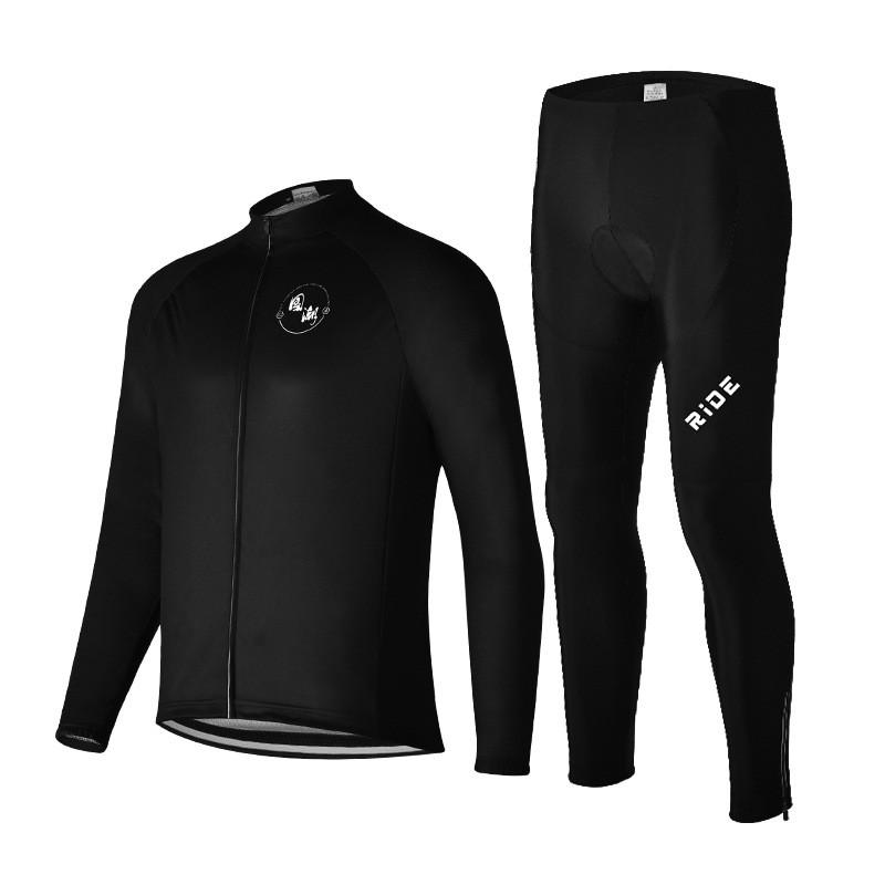 Herren Fahrradtrikot Hose Set Atmungsaktiv Langarm Rennrad Mountainbike Outfit