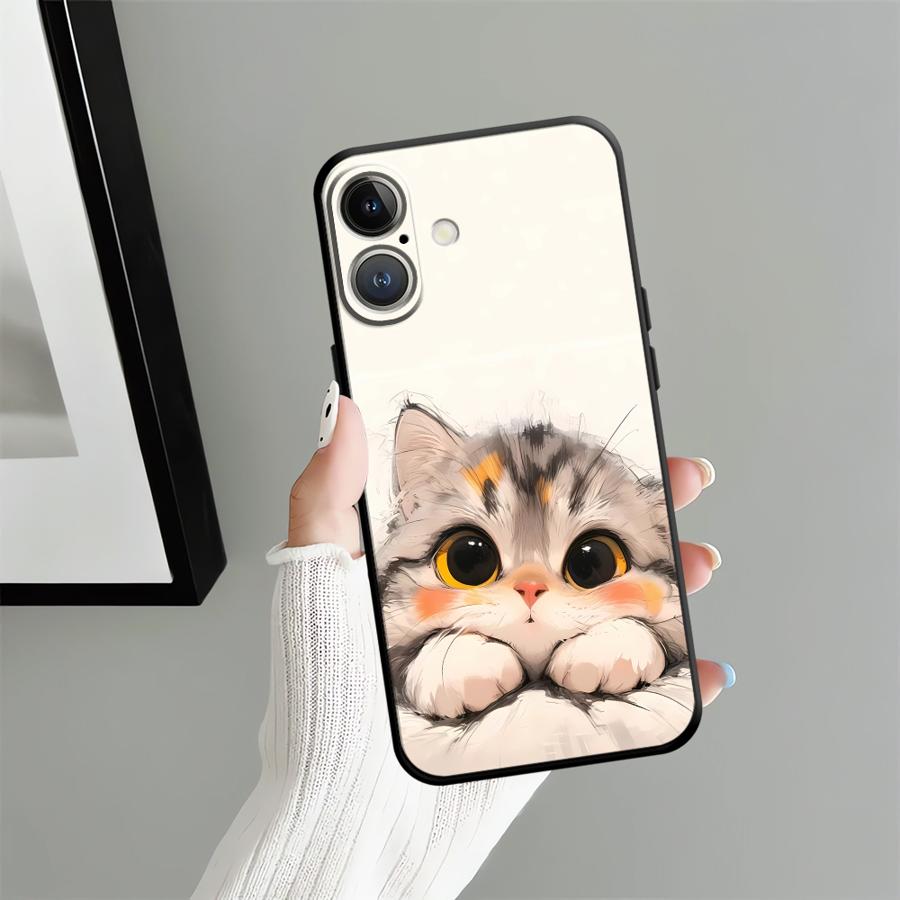 Cartoon Cat Funda Phone Cover Case for Apple iPhone 17 Pro Max 16 12 13 14 15 Pro 7 8 Air XR XS MAX 11