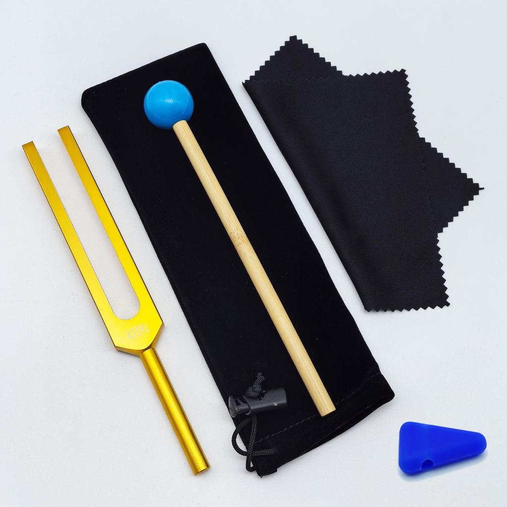 Gold 432HZ Aluminum Alloy Colored Tuning Fork with Triangle Shape.