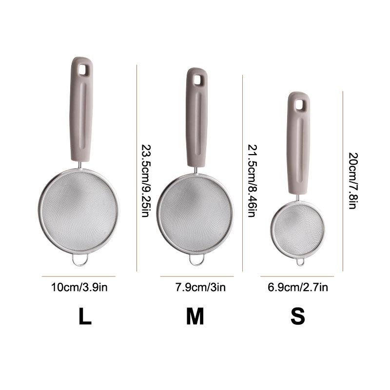 Stainless Steel Mesh Strainer With Pp Handle, Fine Filtering For Juices, Residues And Flour, Ideal For Home Baking