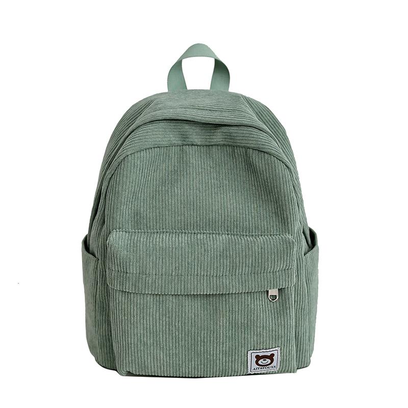 Mini Ryggsekk Dame Cordfløyel Ryggsekk Student Skoleveske