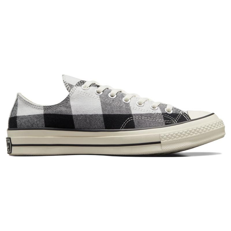 Beyond Retro x Converse Chuck 70 Low Upcycled Flannel Unisex Sneakers Black Grey Pristine A05313C