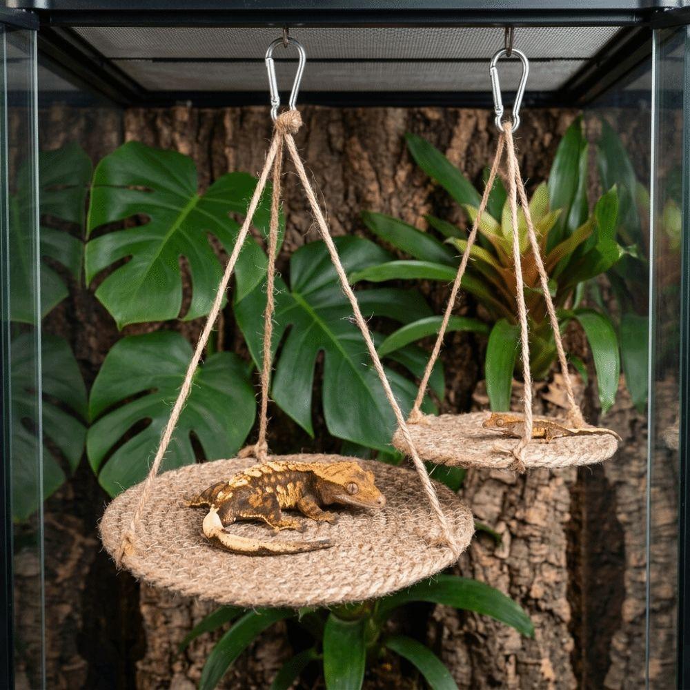 Hanging Design Reptile Hammock Natural Woven Bearded Dragon Lounger Terrarium Decor  For Reptiles