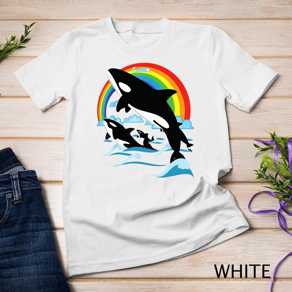 

Rainbow and Jumping Killer Whale as Orca Gift for Men and Women Unisex T-shirt L