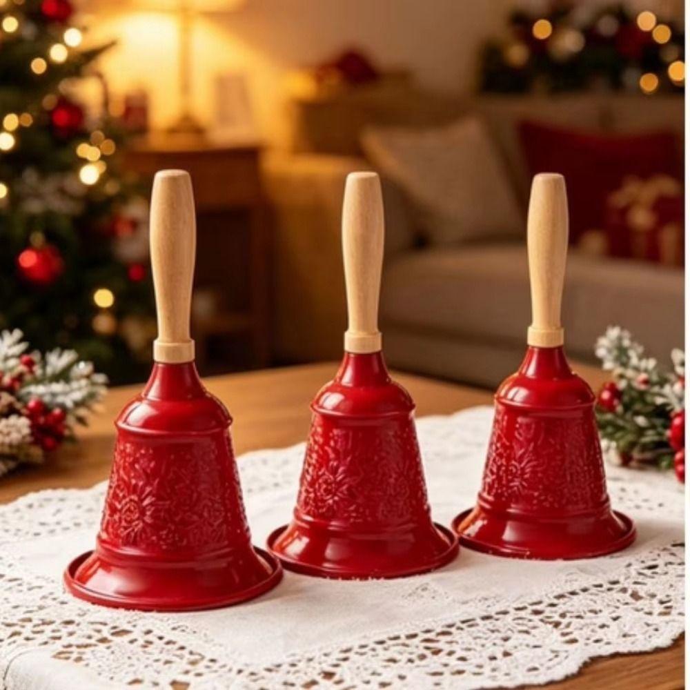 Creative Desk Christmas Bell Extra Loud Christmas Hand Bell Hand Cranked Bell Holiday Decoration
