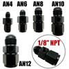 AN4 AN6 AN8 AN10 AN12 1/8 NPT Gauge / Sensor Side Port Adapter Female To Male Flare Fuel Pressure Take Off Hose Pipe Fitting