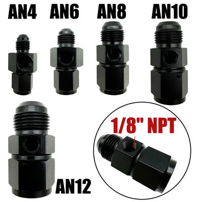 AN4 AN6 AN8 AN10 AN12 1/8 NPT Gauge / Sensor Side Port Adapter Female To Male Flare Fuel Pressure Take Off Hose Pipe Fitting