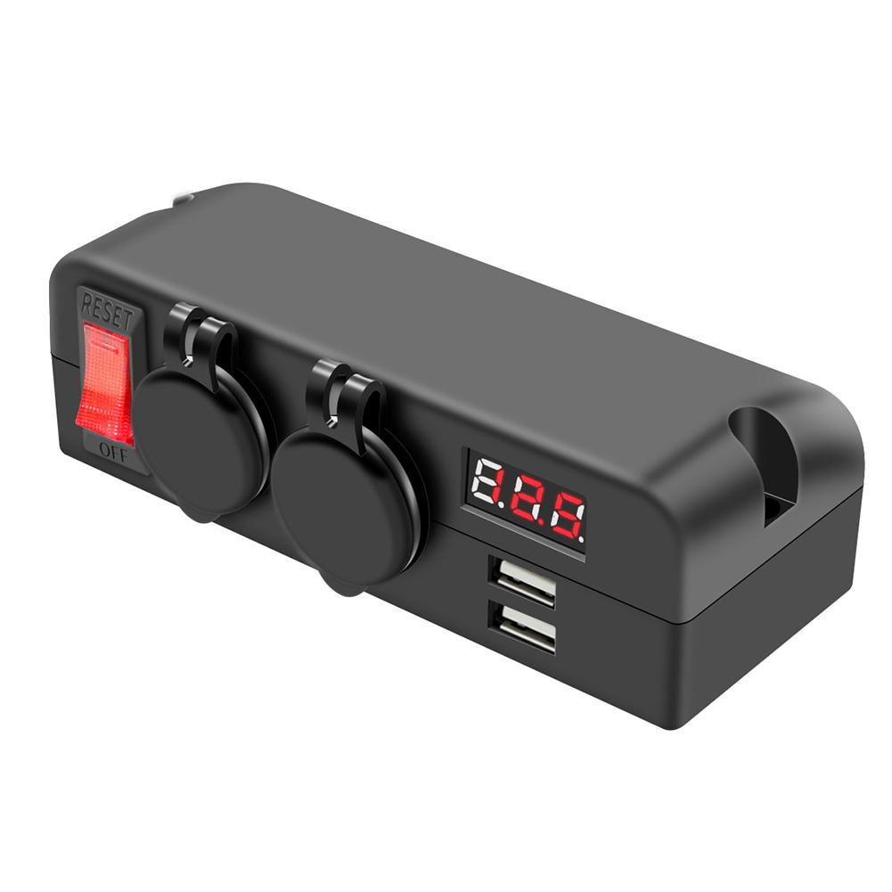 12/24v 3-in-1 Car Charger Usb Charger Voltmeter Cigarette Lighter Female Socket With Indicator Light Modified Parts