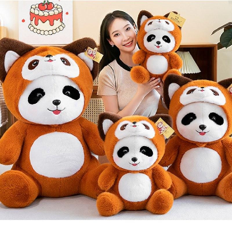 Adorable Panda And Raccoon Plush Toy Perfect For Cuddly Sleep Companion Gift
