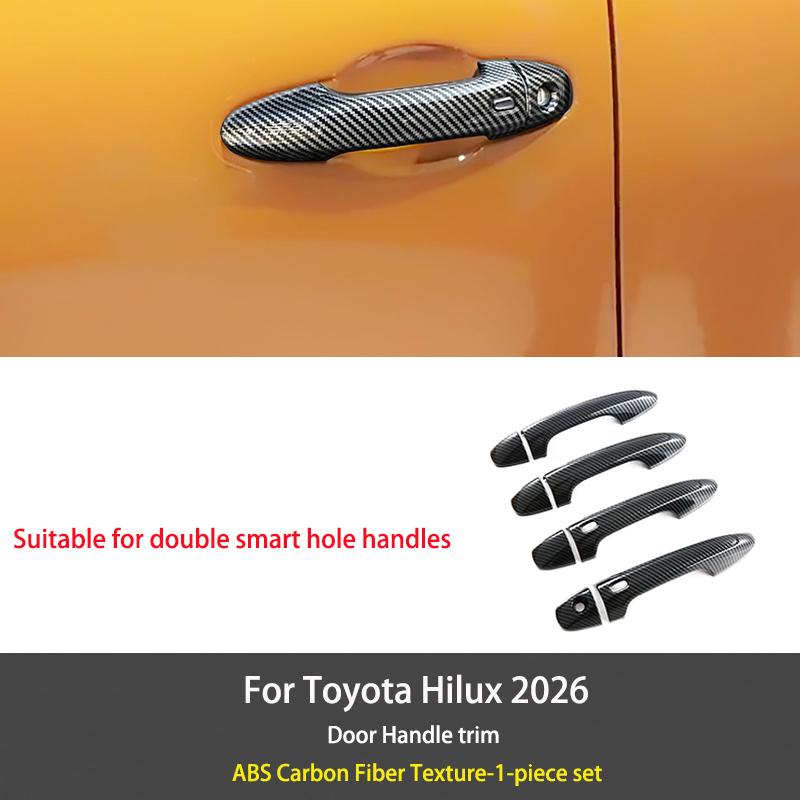 For Toyota Hilux 2026 Carbon Fiber Pattern Window Switch Panel Gear Shift Frame Steering Wheel Trim Mirror Cover Car Accessories