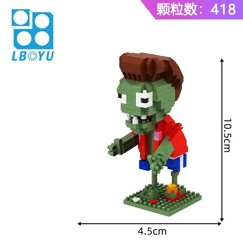Plants Vs Zombies Blocks Small Cartoon Mini Building Block Peashooter Sunflower Chomper Assemble Action Model Doll Toy For Kids