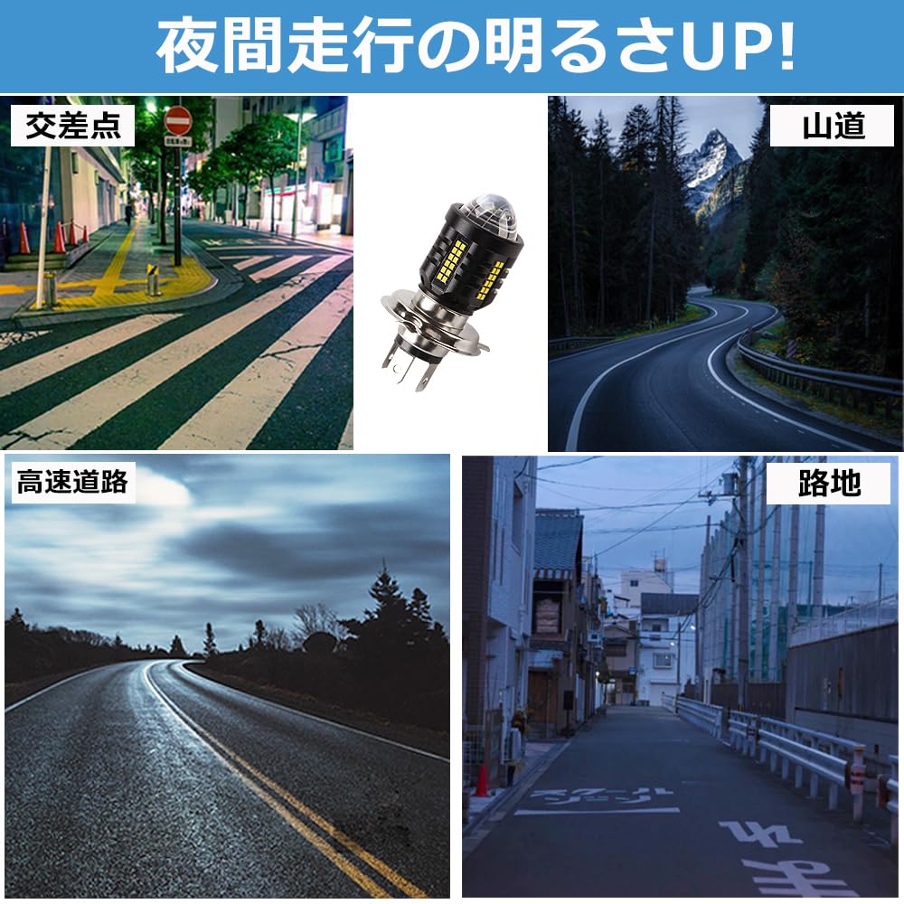 KaiDengZhe Compact Motorcycle LED Super Genuine Compatible with 1 Piece H4/HS1 Headlight, Bright, DC/DC Only, Hi/Lo Switchable, 6000K, Replacement,