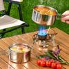 Stainless Steel Camping Tableware Outdoor Cookware Set Ultralight CampinHike Picnic Pot Spoon Fork Travel Picnic Equipment