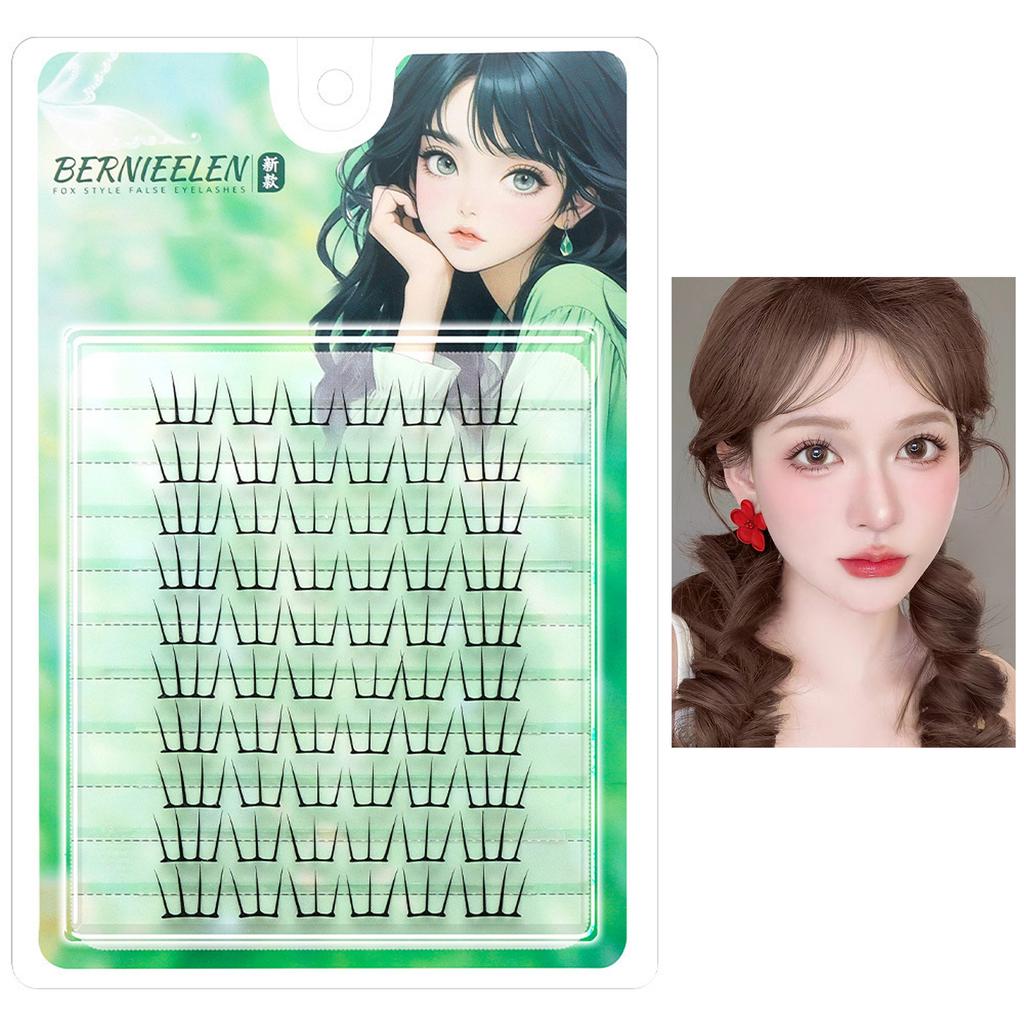 6/10 Rows Natural Manga False Eyelashes Korean Reusable Eyelashes Extension Individual Lashes Clusters Glue/No Glue Style