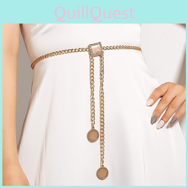 Fashion Simulation Pink Gemstone Decoration Women Casual Waist Chain For Daily